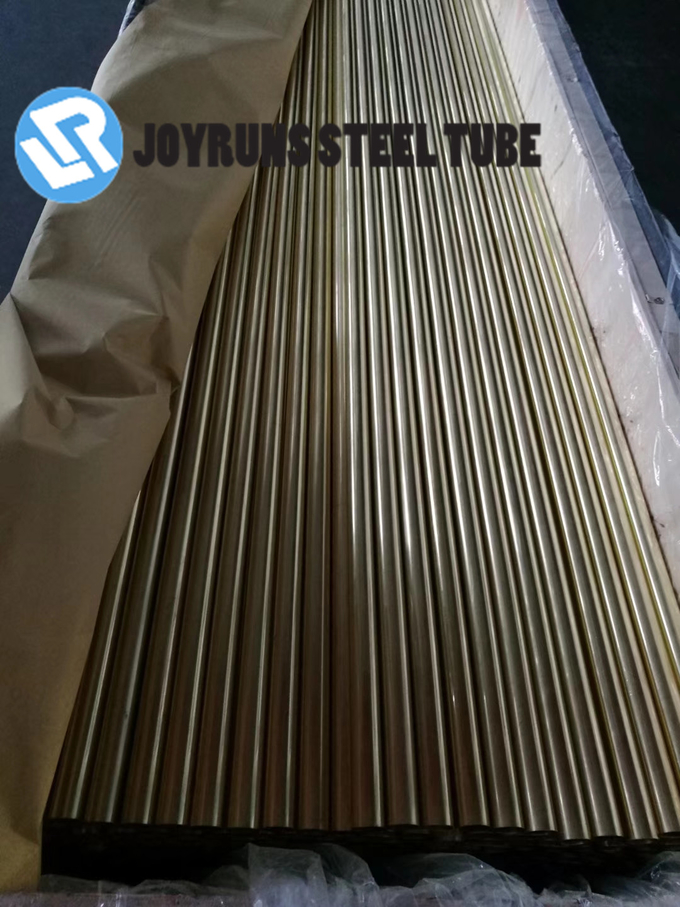 25mm*1mm Aluminium Brass Tubes ASTM B111 C68700 T2 Cold Drawning Steel Seamless Tube 2